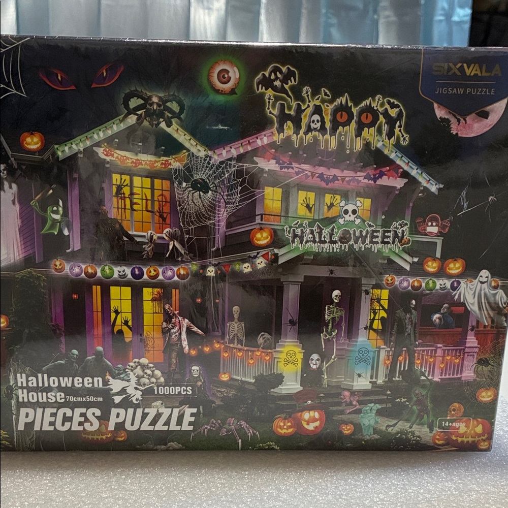 Spooky Halloween House Puzzle by - 1000 Pieces - Black and Purple